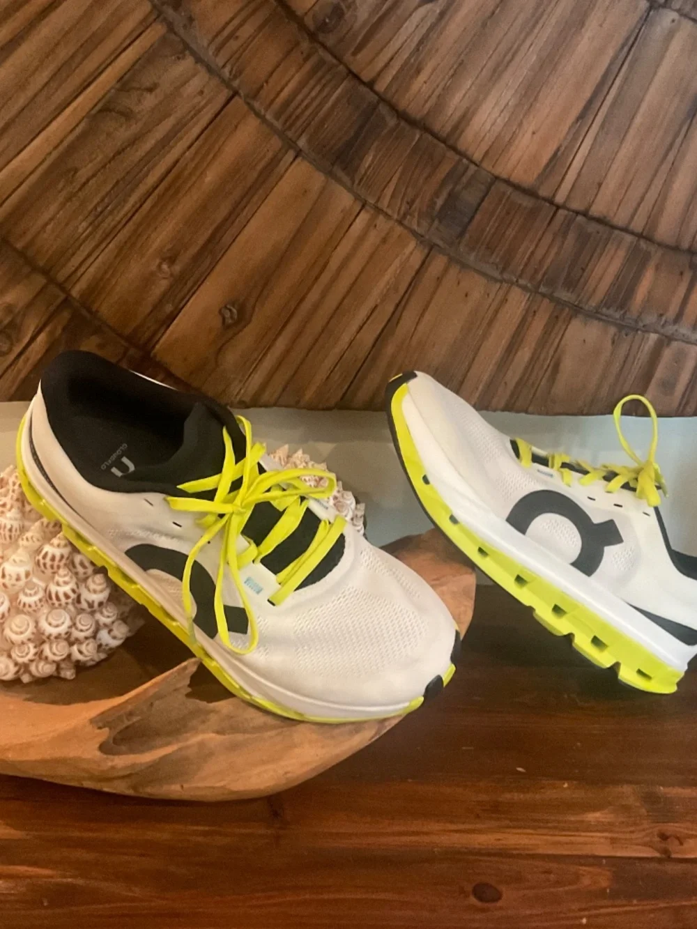 On  Cloudflow 5 Women’s Running Shoes, Color , White/ Yellow, Size 7, EU 38